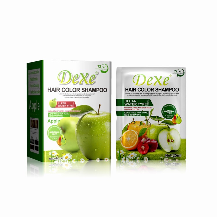 Dexe Apple Cherry Orange Hair Color Shampoo sahcet 25ml*10 - Black Hair ...