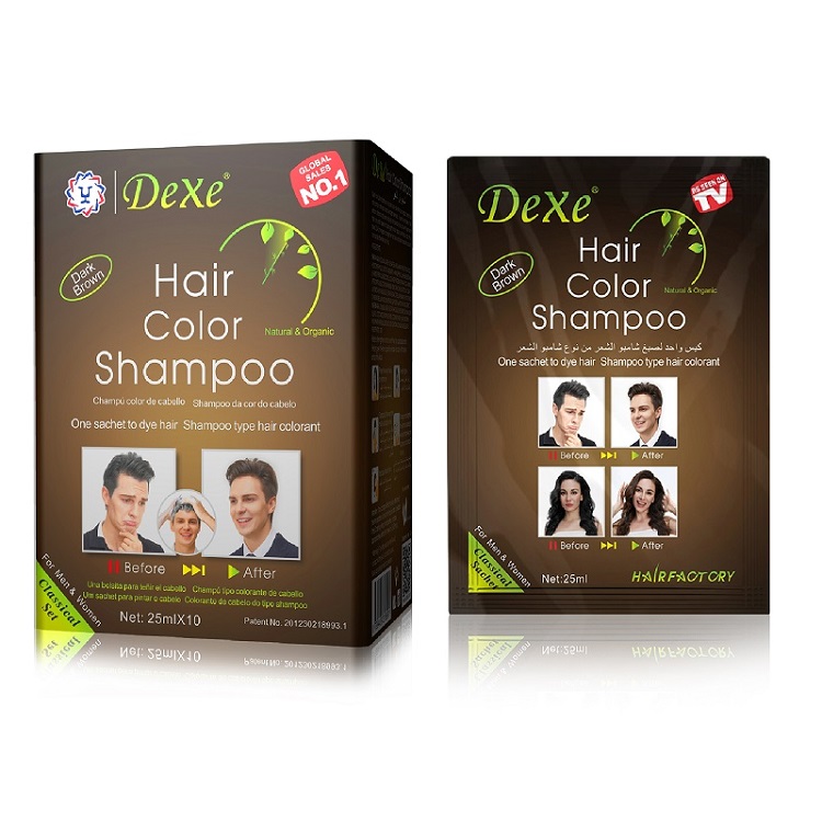 Dexe Bubble Hair Color Shampoo 25ml*10 - Black Hair Shampoo | Hair ...